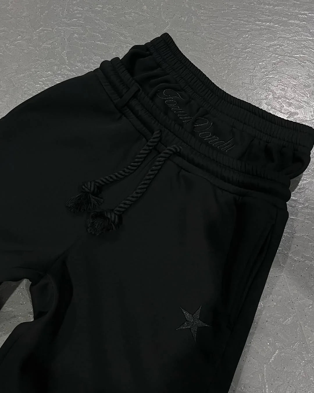 Unisex Fashion Pants Fake Two Piece Pants 2025 Spring Double Waist Pants Loose Drawstring Pants Embroidered Waist Pants